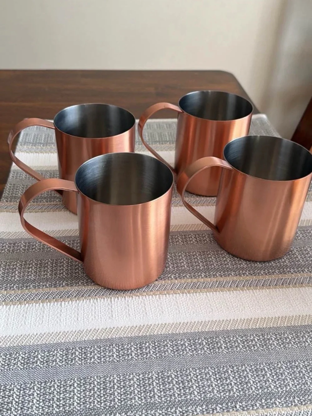 Crate & Barrel Moscow Mule Copper Mugs - Set of 4